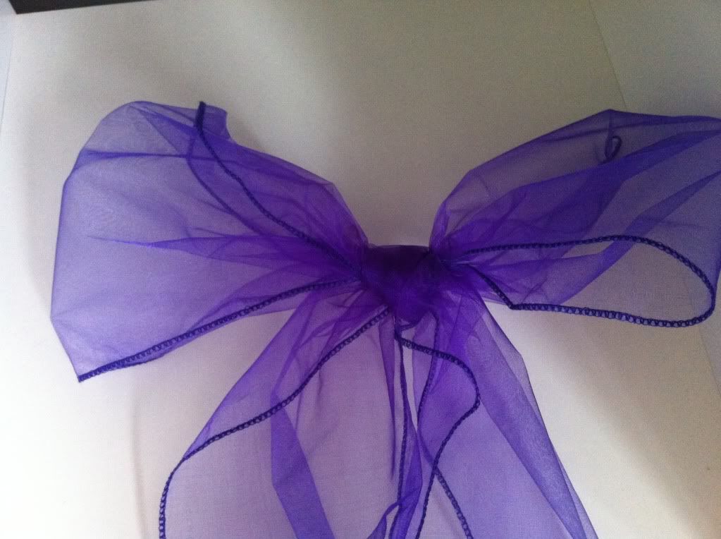 Cadburys purple organza sashes These were used at the small wedding as 