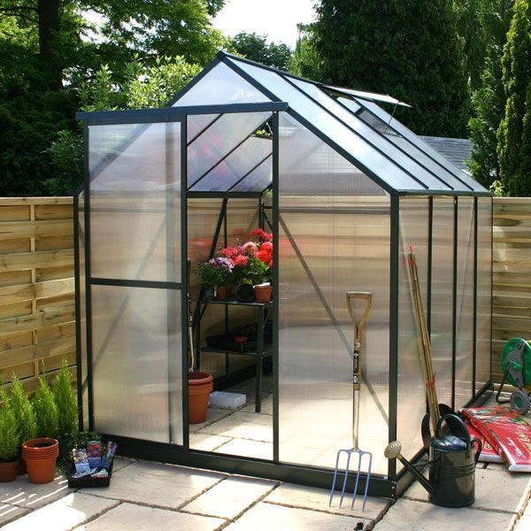 NEW 10FT x 6FT GREEN ALUMINUM GREENHOUSE 10 x 6 POLYCARBONATE GARDEN