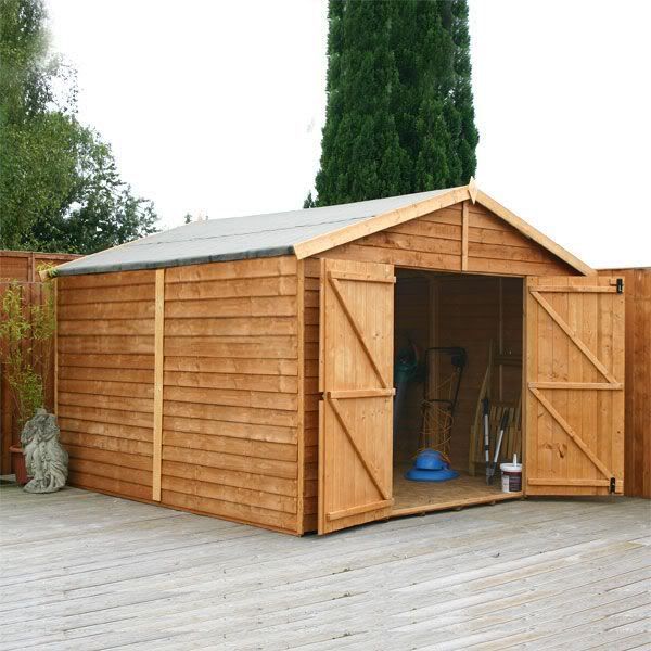  WINDOWLESS WOODEN GARDEN SHED 15ft x 10ft APEX WOOD SHEDS 15 x 10