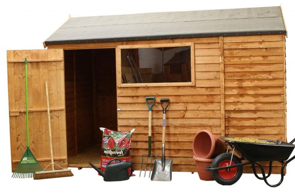  10' x 6' REVERSE APEX WOODEN GARDEN SHED SINGLE DOOR STORAGE SHEDS