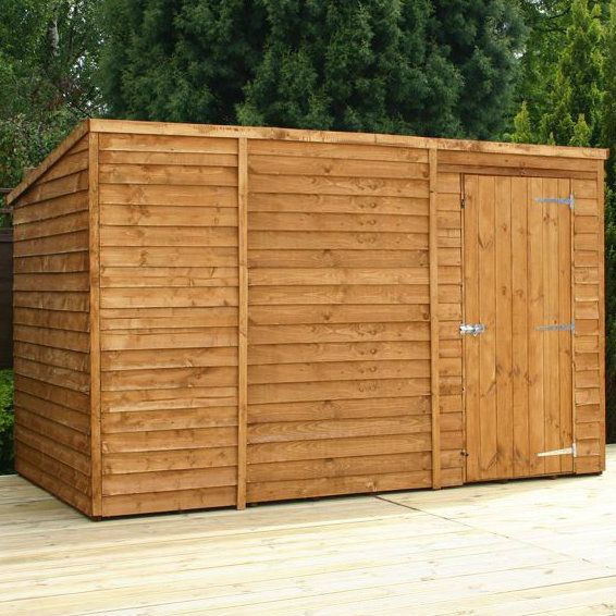 WINDOWLESS WOODEN GARDEN SHED 10ft x 6ft PENT ROOF WOOD SHEDS 10 x 6