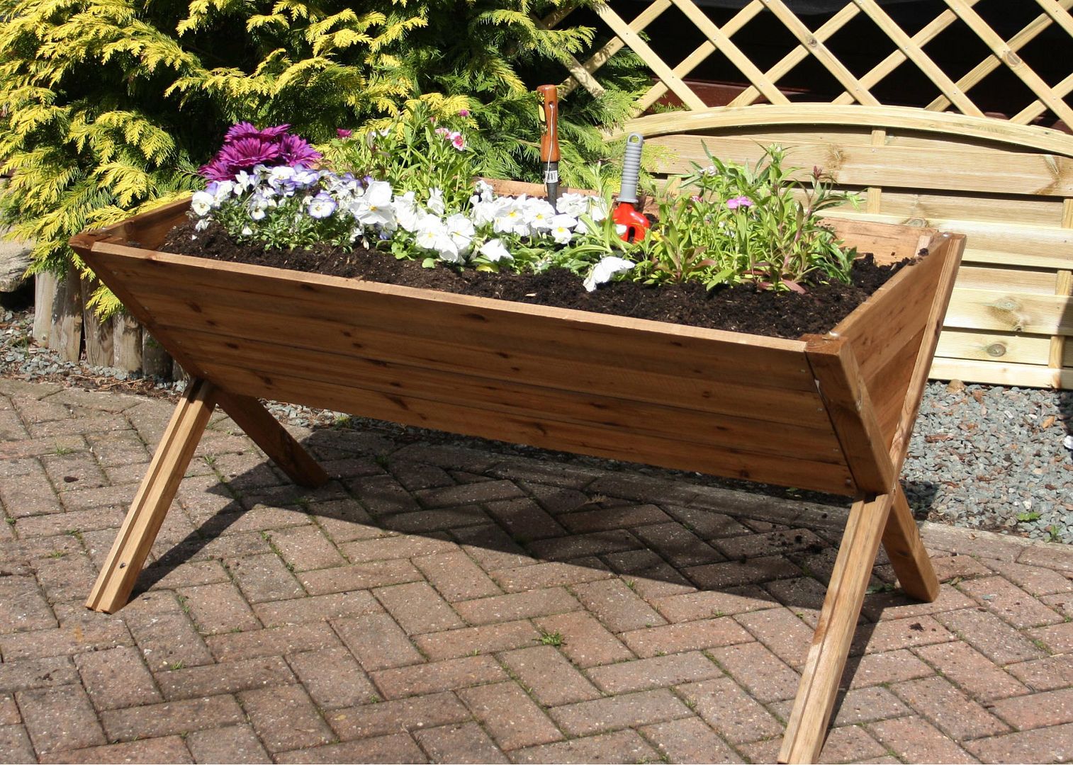 RAISED PRESSURE TREATED VEGETABLE FLOWER TROUGH BRAND NEW 4ft X 2ft 