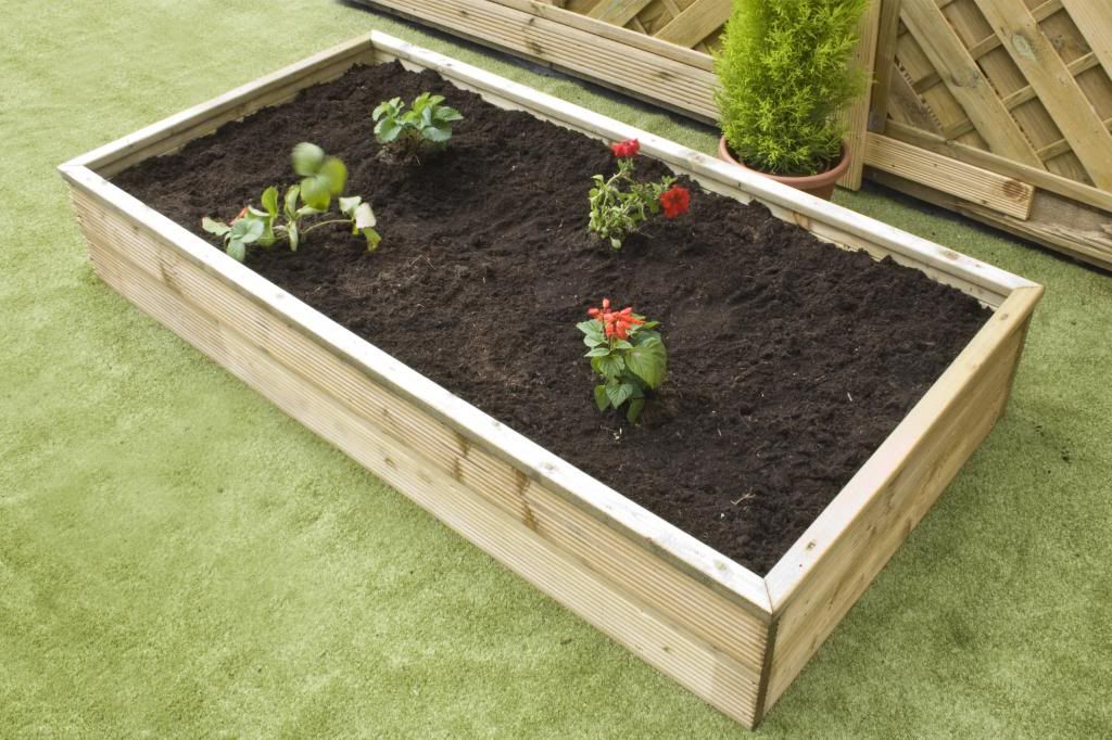 NEW WOODEN PRESSURE TREATED RAISED GARDEN VEGETABLE FLOWER BED 6ft x