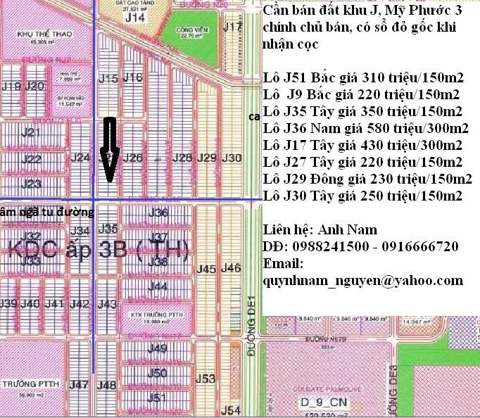 Bán lô J9 giá 440 triệu300m2 hướng nam, gần tổ hợp tài chính thương mại