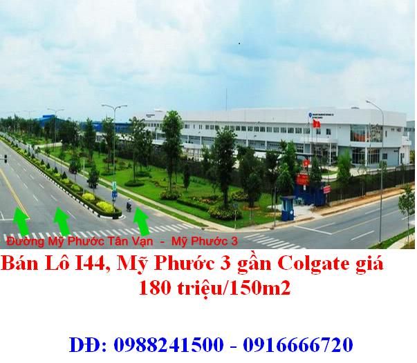 Bán gấp lô I44, khu I, Mỹ Phước 3 sát đường cao tốc, giá 180 triệu150m2, chính chủ bán