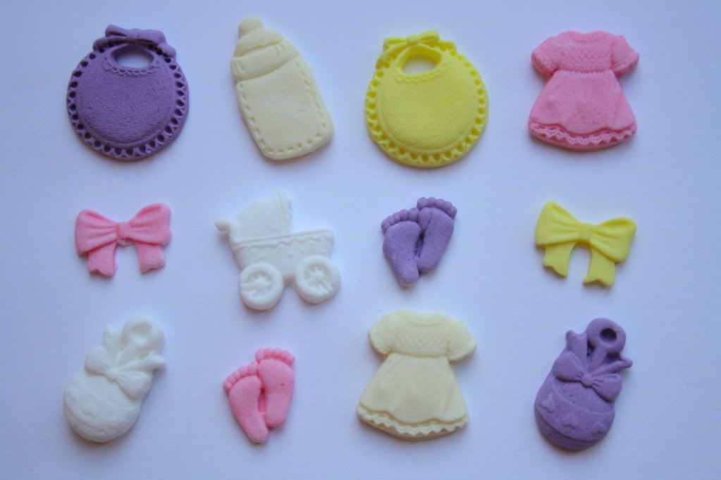 40 Edible Baby Girl Christening Baby Shower Cup Cake ...
