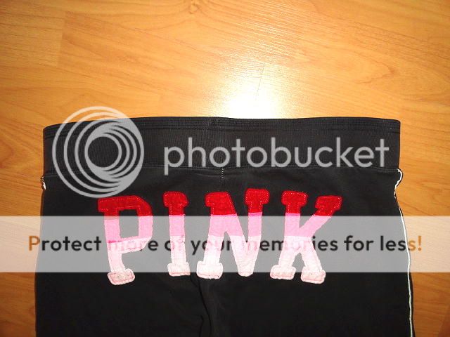 VICTORIAS SECRET PINK BLACK CAPRI CROP SWEAT PANTS XS  