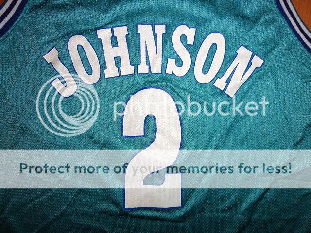 vtg LARRY JOHNSON CHARLOTTE HORNETS #2 BASKETBALL JERSEY CHAMPION sz 