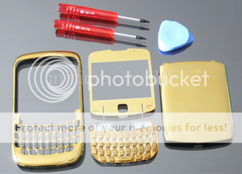 chrome gold Housing Case For Blackberry curve 8520 8530  