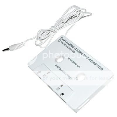 BLANC ADAPTATEUR CASSETTE K7 AUTORADIO POUR IPHONE 3 3GS 4 4S IPOD 